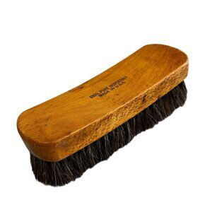 Vintage National Shoe Polisher Brush 100% Horse Hair Wood Handle Made in USA